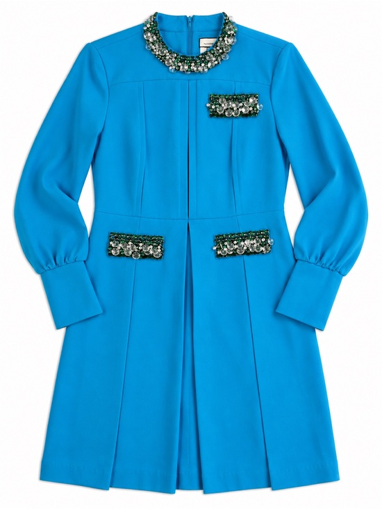 Tuckernuck Dresses & Skirts - Tuckernuck Blue Crystal Embellished Pleated Dress NWT Medium